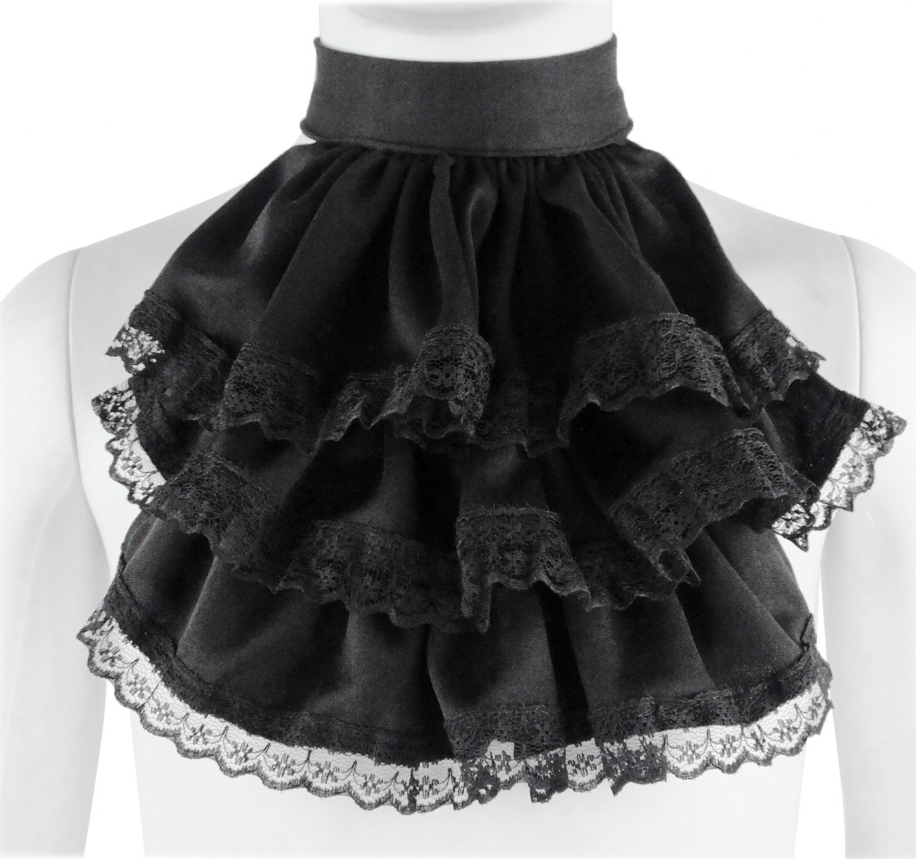 

Воротник Жабо с кружевом Seta Decor 17-793BLK Черный
