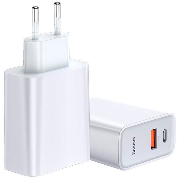 

Baseus Wall Charger USB-C and Usb Pps Quick Charge 30W (CCFS-C02) белый