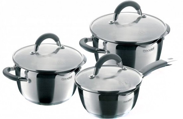 

Наборы посуды Rondell RDS-341Flamme с крышкой 1,3л + 3,2л + 5,7л (RDS-341)