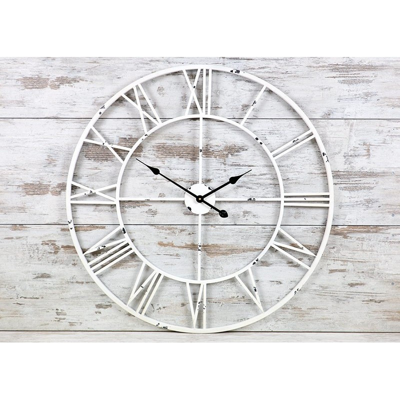 

Часы настенные металлические в стиле винтаж Milano White 100