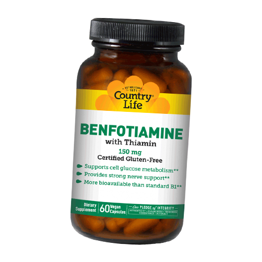 

Бенфотиамин, Benfotiamine , Country Life 60вегкапс (72124003)