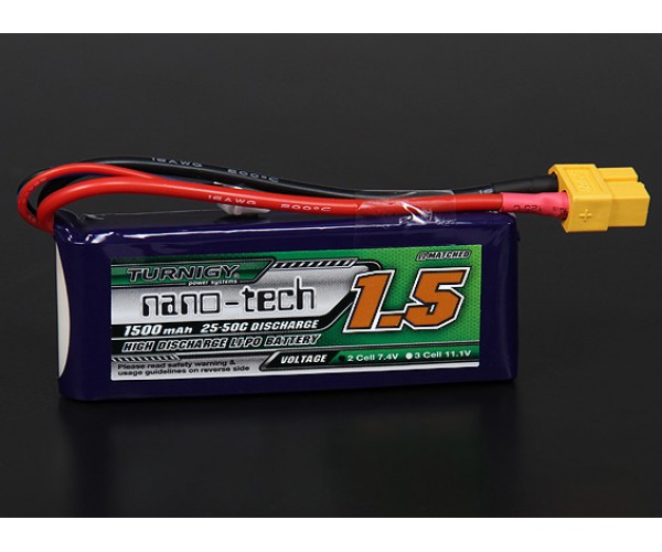 

Аккумулятор LiPo Turnigy Nano-tech 1500mah 2S 25-50C