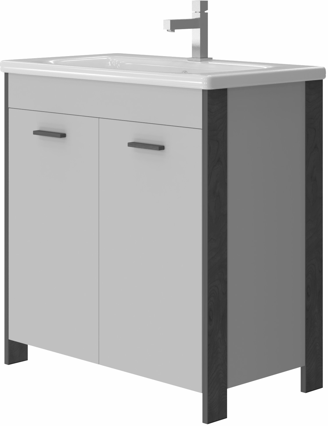 

Тумба JUVENTA Brooklyn Br-80 серая с умывальником Soft-80
