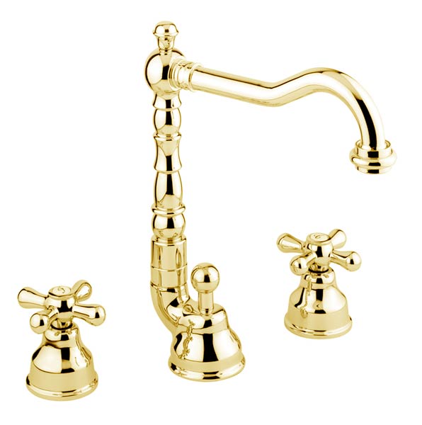 

Смеситель для умывальника Emmevi Deco Old OR12643 на 3 отверстия (золото)