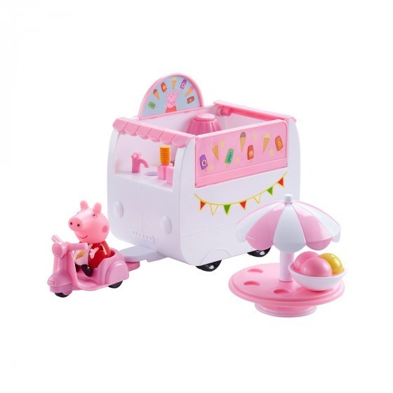 

Игровой набор Peppa - ФУРГОНЧИК С МОРОЖЕНЫМ (фургон, фигурка Пеппы, стол, скутер, аксессуары) 06297