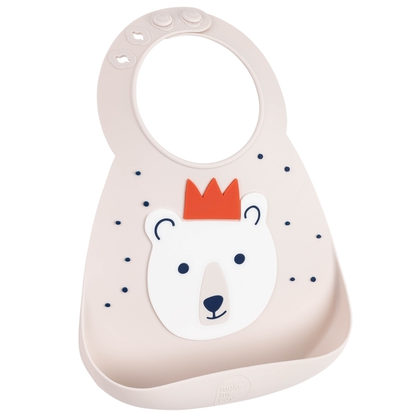 

Нагрудник EZPZ Party animal (Polar Bear) силиконовый белый