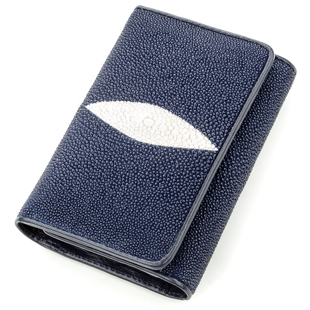 

Вертикальный кошелек женский STINGRAY LEATHER 18533 из натуральной кожи морского ската Синий