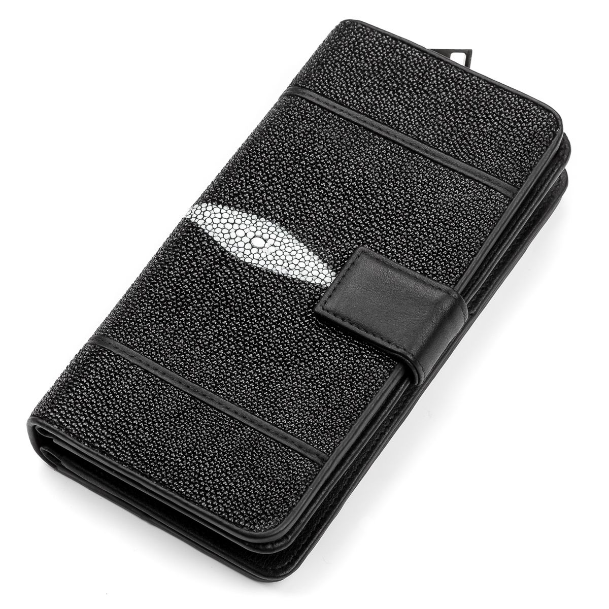 

Кошелек клатч STINGRAY LEATHER 18106 из натуральной кожи морского ската Черный