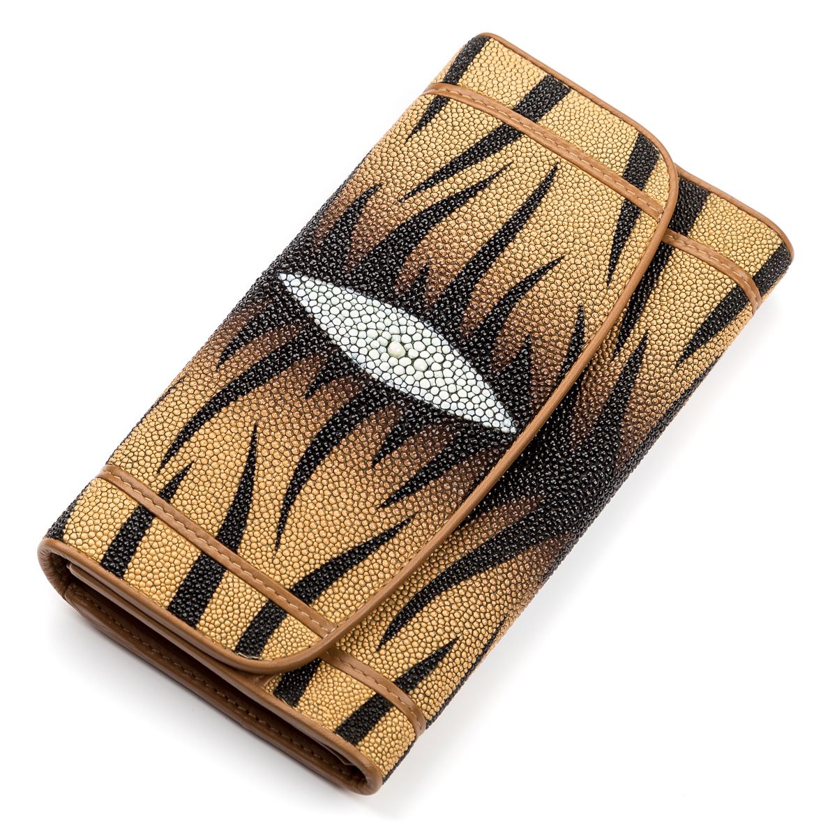 

Кошелек женский STINGRAY LEATHER 18087 из натуральной кожи морского ската Коричневый