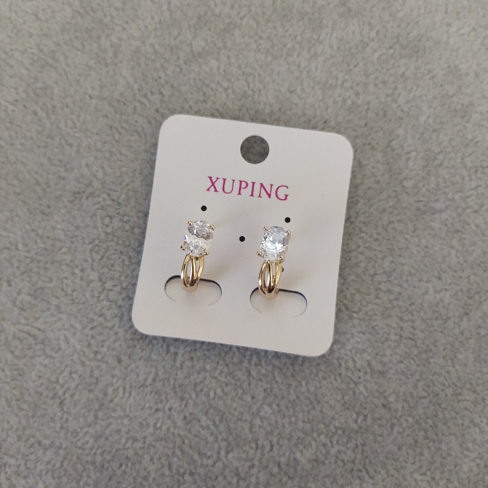 

Серьги Xuping с белыми камнями 5х14мм Позолота 18К, ida18685