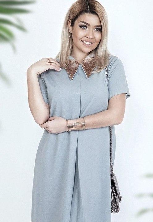 

Платье G&M k-39378 - Размер цвет серо-голубой, Платье G&M k-39378 52-54 Размер цвет серо-голубой