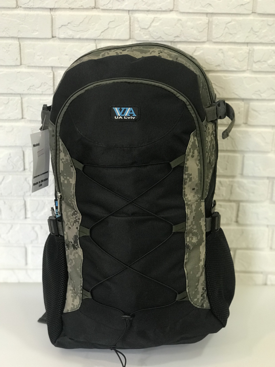 

Рюкзак туристический Kronos Top VA T-09-9 55л Черный с Камуфляжом (gr_009235)