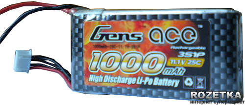 

Аккумулятор Gens Ace Li-Po 11.1V 1000 mAh 3S1P 25C (B-25C-1000-3S1P)
