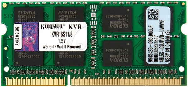 

Оперативная память Kingston SODIMM DDR3-1600 8192MB PC3-12800 (KVR16S11/8)