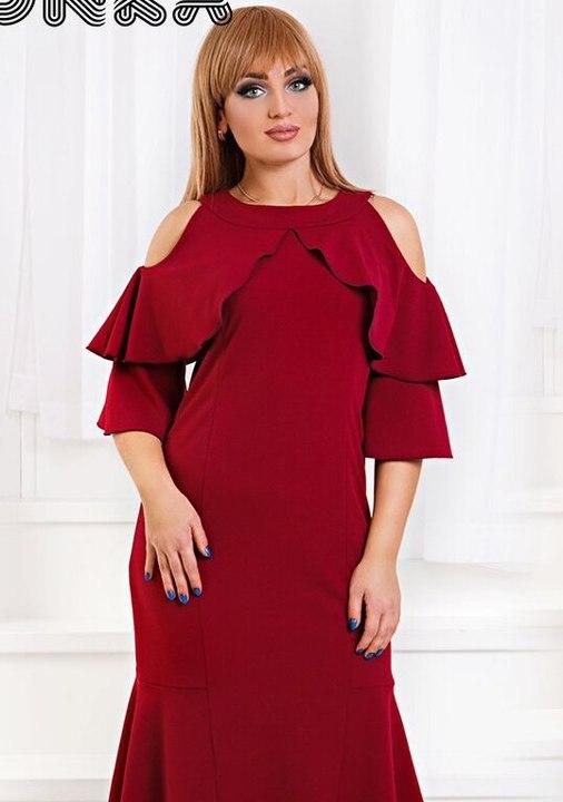 

Платье G&M k-35651 54 Размер цвет бордовый