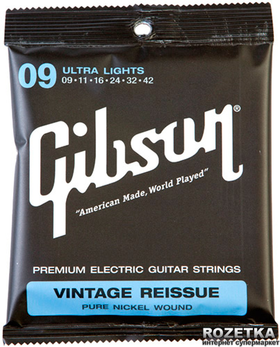 

Gibson Vintage Reissue Pure Nickel Wound Ultra Lights (09-42) (SEG-VR9)