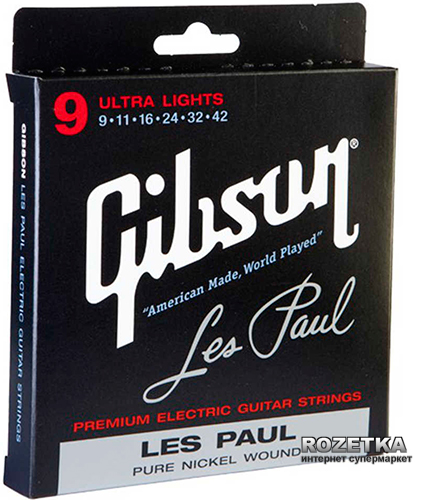 

Gibson SEG-LP9 Les Paul Pure Nickel Wound .009-.042 (A001569)