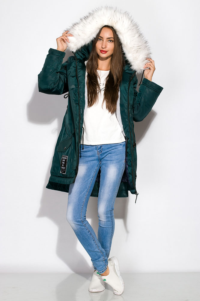 

Парка женская Time of Style 120P252-2 54 Темно-бирюзовый