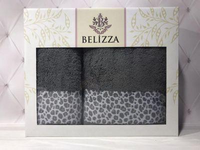 

Подарочный набор полотенец лицо + баня BELIZZA leopar grey