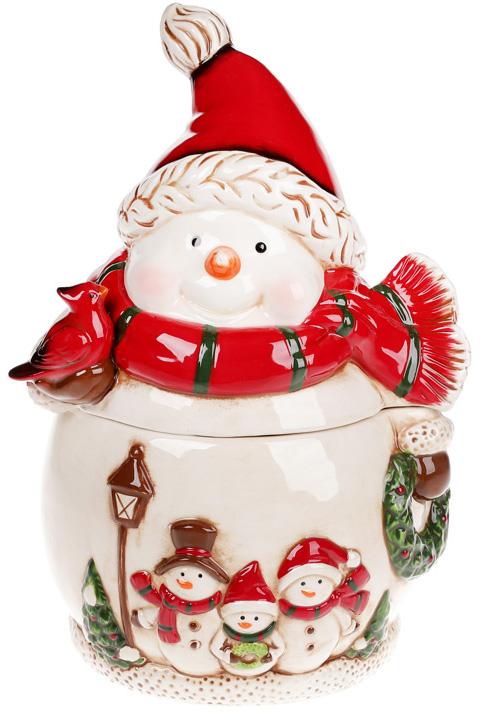 

Банка для новогодних сладостей "Трио снеговиков" 2.5л керамическая