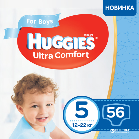 Акція на Подгузники Huggies Ultra Comfort 5 Mega для мальчиков 56 шт (5029053543635) від Rozetka UA