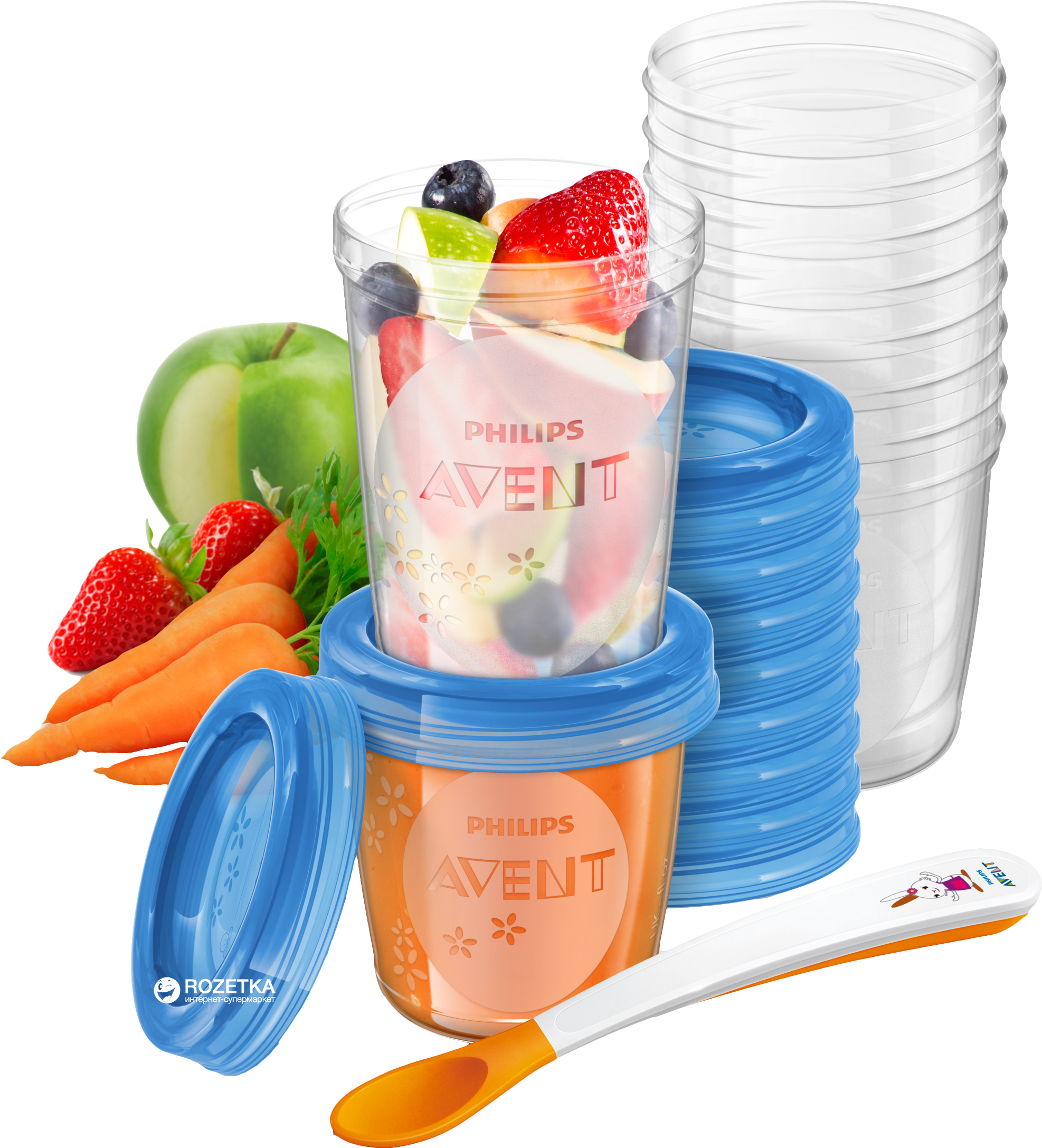 

Контейнеры Philips AVENT для хранения продуктов 10 х 240 мл + 10 x 180 мл (SCF721/20)