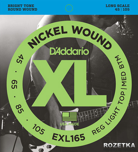 

DAddario EXL165 XL Nickel Wound Bass Reg Light Top/Med Bottom (45-105)