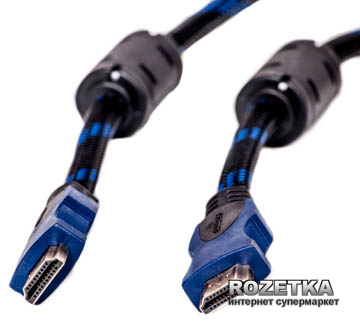 Акція на Кабель PowerPlant HDMI - HDMI 10 м, позолоченные коннекторы, v1.4, Nylon Double ferrites (KD00AS1205) від Rozetka UA