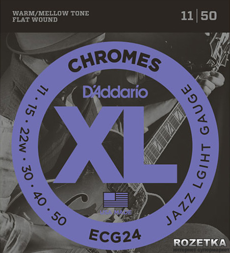 

D'Addario ECG24 Steel XL Chromes Flat Wound Jazz Light (11-50)