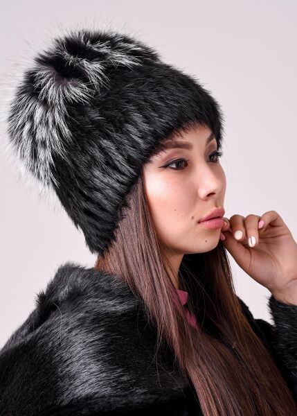 

Шапка BG-Furs из натурального меха чернобурки и нутрии One Size Серебристая (Р-Ш-Комбинация-Ананас)