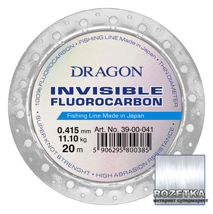 

Леска Dragon Invisible Fluorocarbon 20 м 0.60 мм 17.90 кг (TPO-39-00-060)