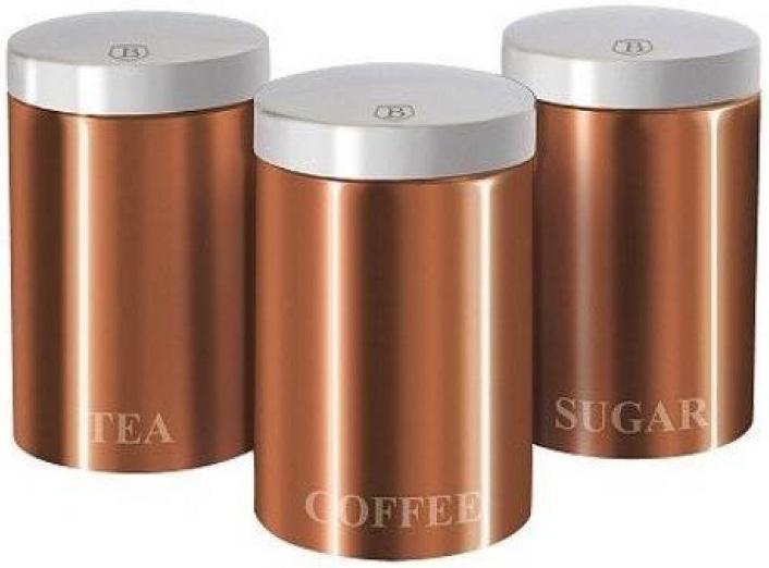 

Набор банок Berlinger Haus Rose Gold 3 банки Ø11х17.8см из нержавеющей стали для кофе, чая и сахара