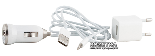 

Комплект зарядный PowerPlant для iPhone 5 с кабелем USB-Lightning