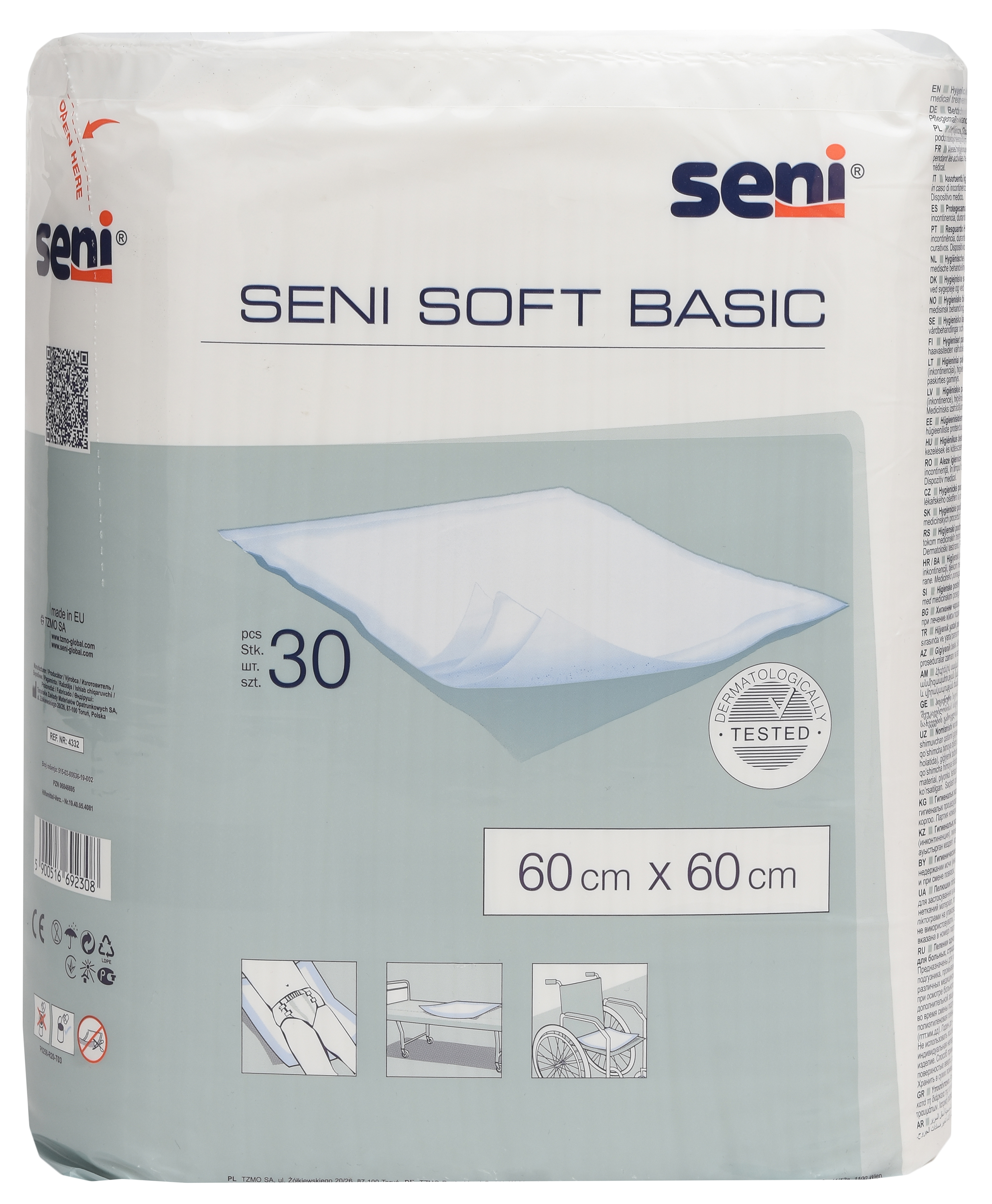 Акція на Одноразовые пеленки Seni Soft Basic 60х60 см 30 шт (5900516692308) від Rozetka UA