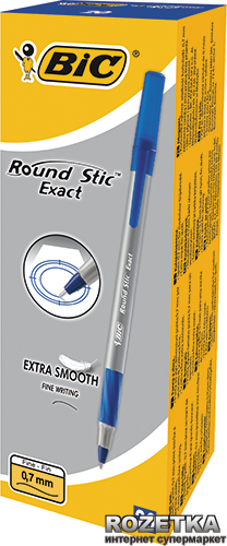 

Набор шариковых ручек 20 шт BIC Round Stic Exact Синий пишущий узел 0.7мм, толщина линии письма 0.36 мм (3086123340879)