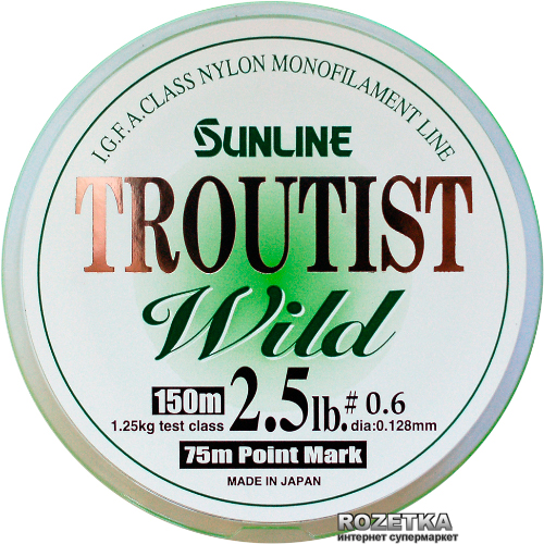 

Леска Sunline Troutist Wild 150 м #0.6/0.128 мм 1.25 кг (16584415)