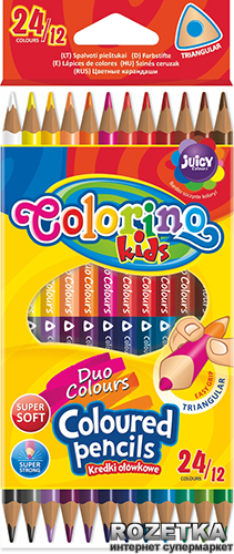 

Карандаши цветные Colorino 12шт/24 цвета (33046PTR)