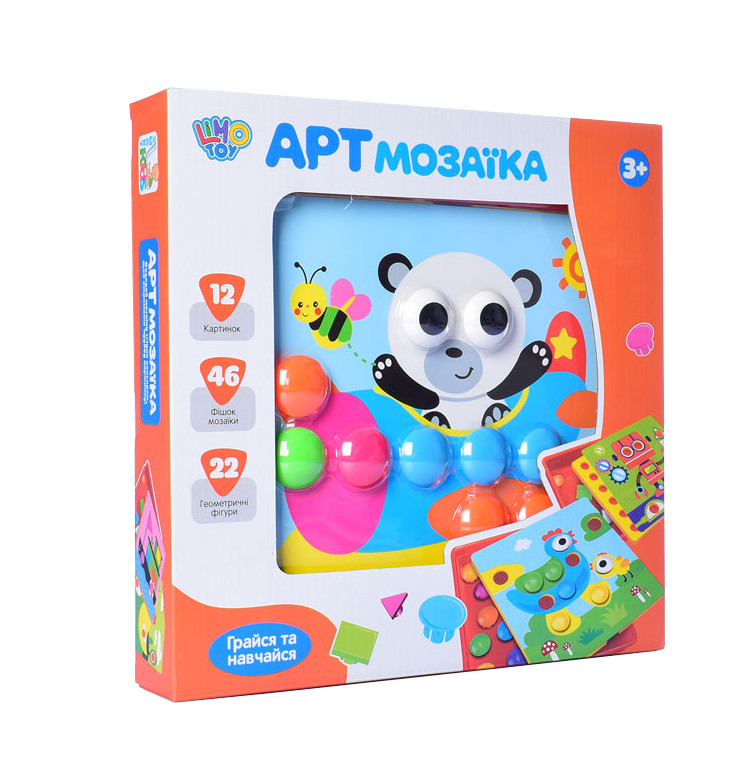 

Мозаика для малышей с крупными элементами Limo Toy 12 вкладышей 46 фишек (808-10)