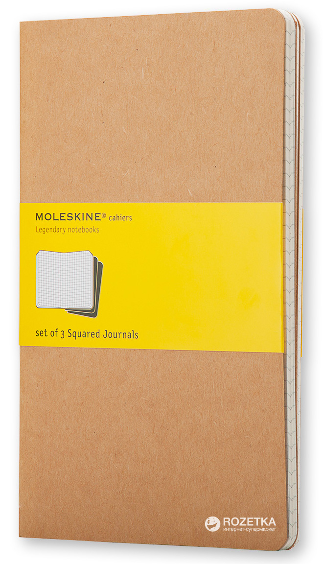 

Блокнот Moleskine Cahier 13 х 21 см 80 страниц в клетку Бежевый 3 шт (9788883704994)