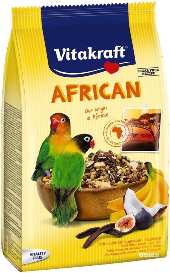 Акція на Повседневный корм для неразлучников и других маленьких африканских попугаев Vitakraft African 750 г (4008239216410) від Rozetka UA