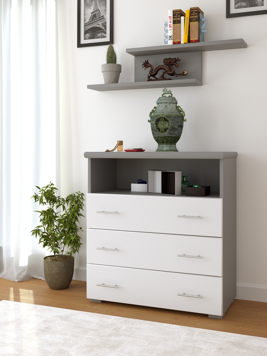 

Комод Arbordrev Эксклюзив 3Ш1П бук Белый с серым