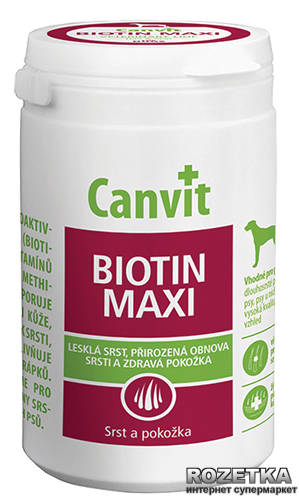 Акція на Витаминно-минеральный комплекс Canvit Biotin Maxi для собак таблетки 76 шт (can50715) від Rozetka UA