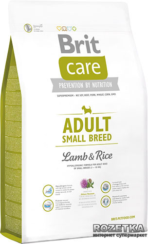 

Сухой корм для взрослых собак мелких пород Brit Care Adult Small Breed Lamb & Rice 1 кг (8595602509904)