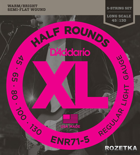 

D'Addario ENR71-5 XL Nickel Half Rounds Bass 5-String Light (45-130)
