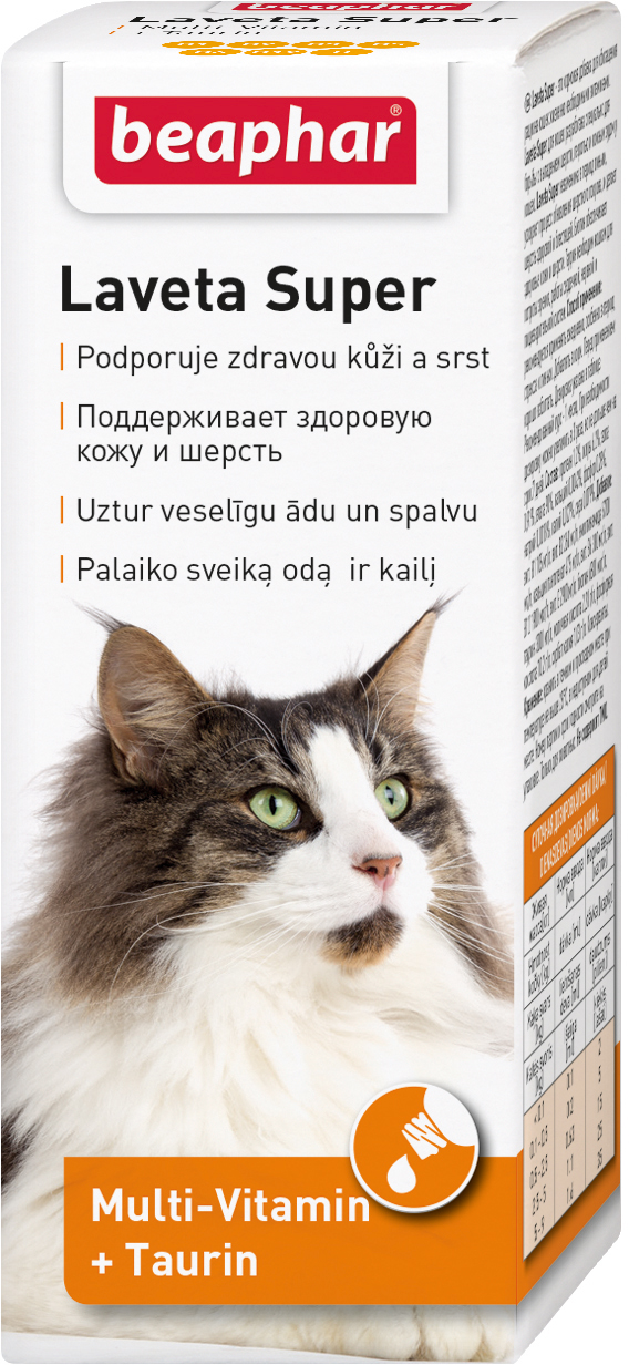 

Жидкие витамины Beaphar Laveta Super for cats для шерсти котов 50 мл