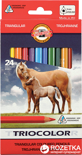 

Карандаши цветные Koh-i-Noor Triocolor Jumbo Horses 24 цвета (3144)