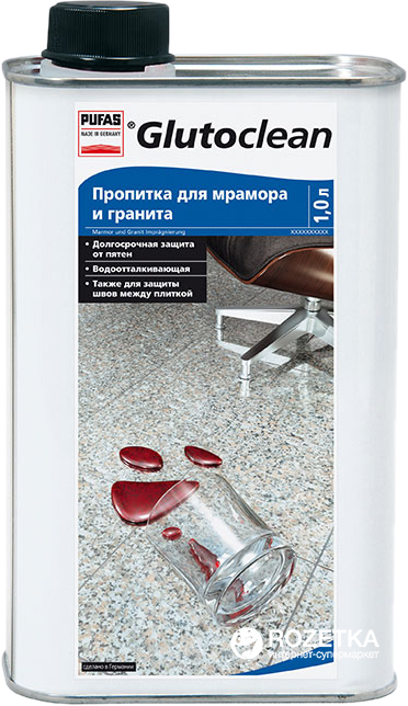 Акція на Пропитка для плитки из мрамора и гранита Glutoclean 1 л (4044899357933) від Rozetka UA