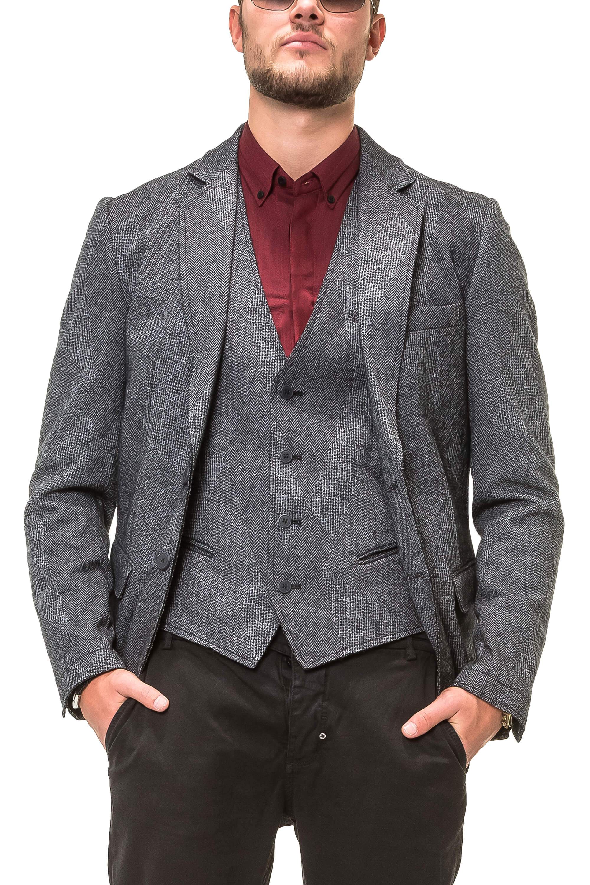 

Пиджак Antony Morato Dark Melange Grey 52 темно-серый