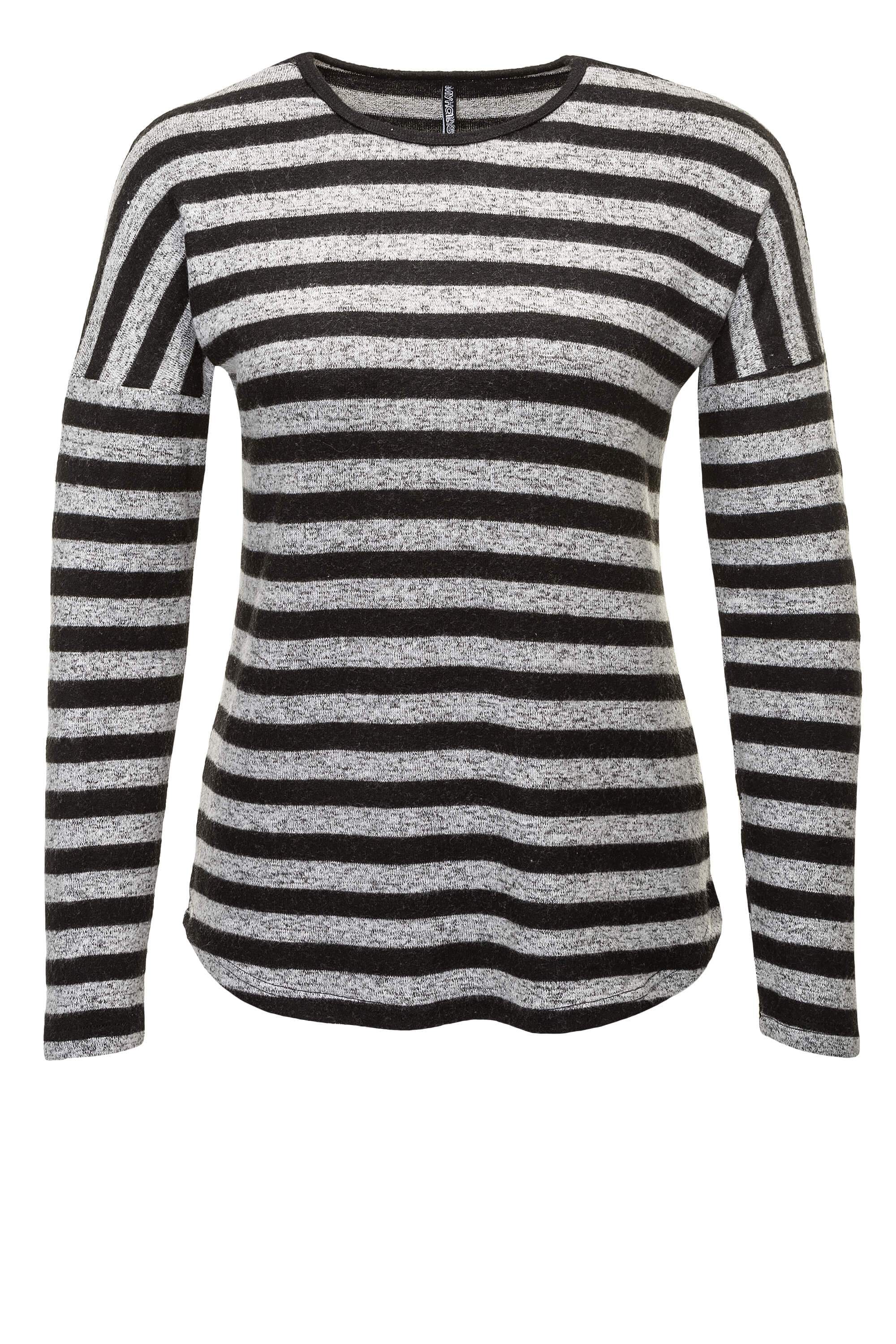 

Лонгслив Hailys Black Marl Stripes L антрацит