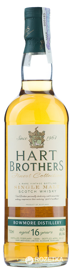 Віскі Hart Brothers Bowmore Vintage 16 YO 0.7 л 46% (5017750209664)